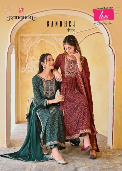 Bandhej By Rangoon Designer Bandhej Print Readymade Salwar kameez Collection